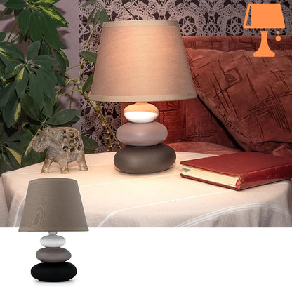 lampe de chevet galet marron chambre