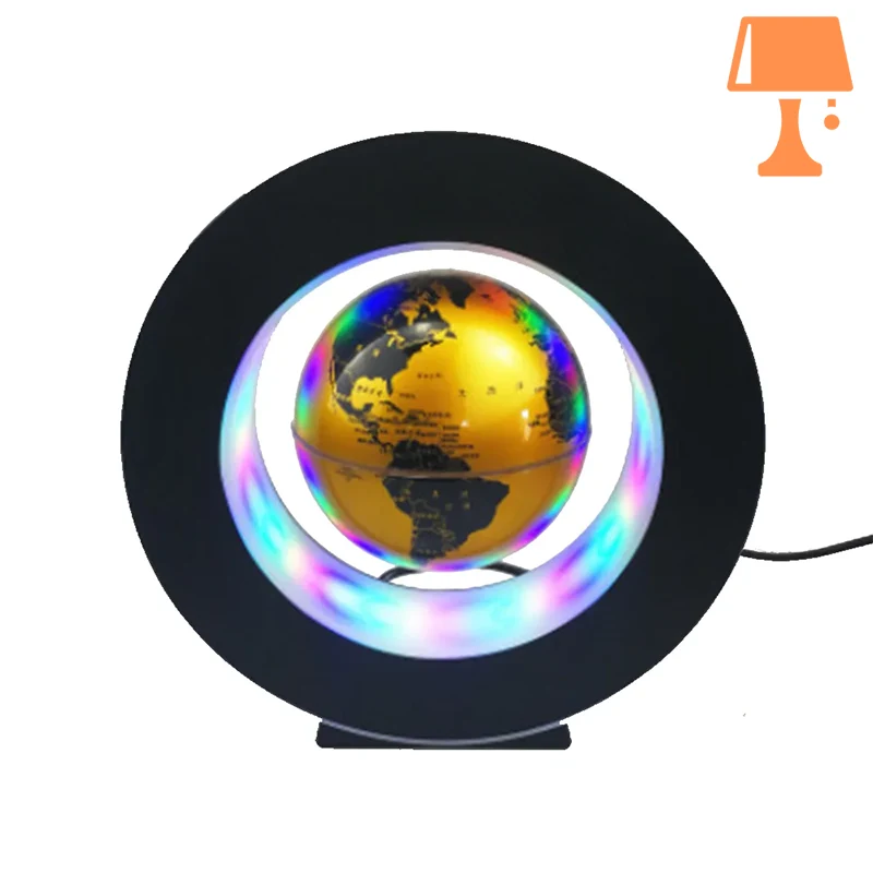 lampe de chevet globe terrestre dorée