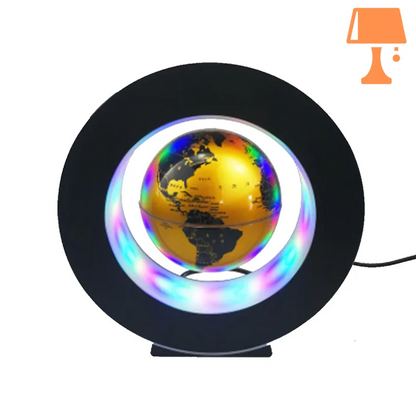 lampe de chevet globe terrestre dorée