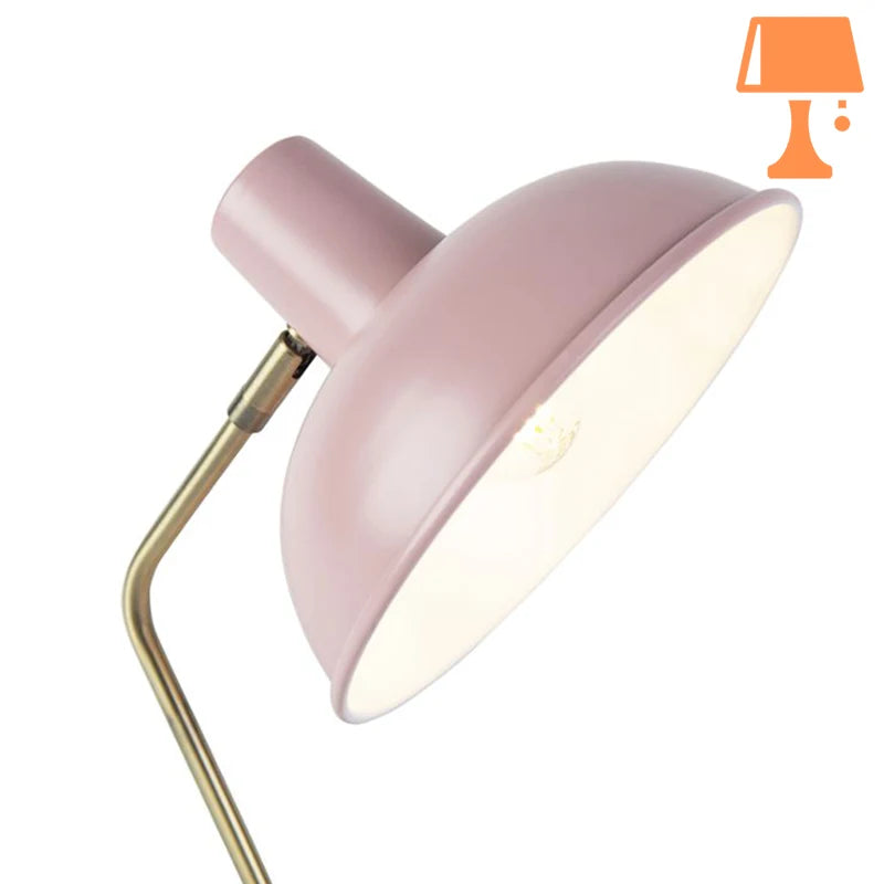 lampe de chevet gris et rose ampoule