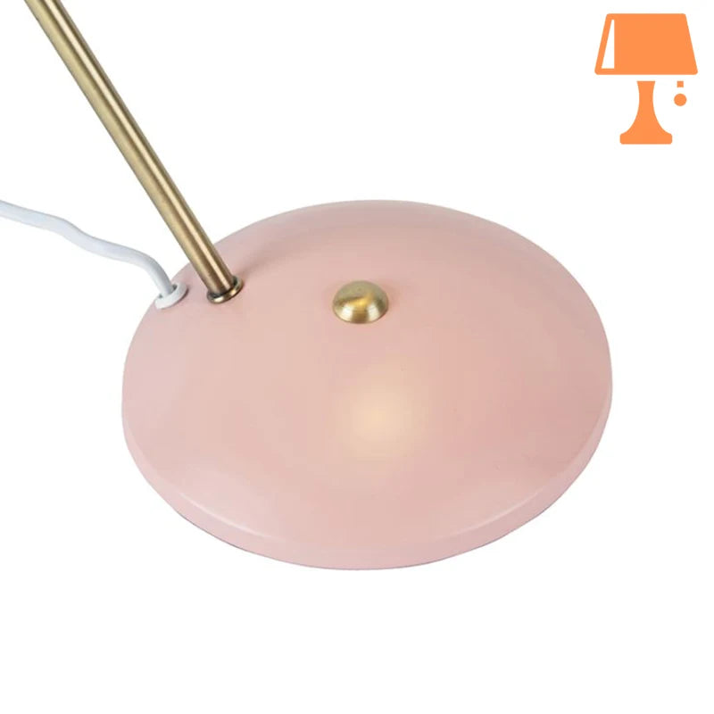 lampe de chevet gris et rose base