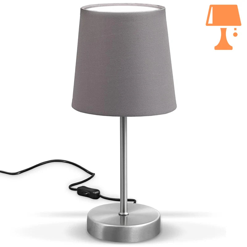 lampe de chevet inox argente