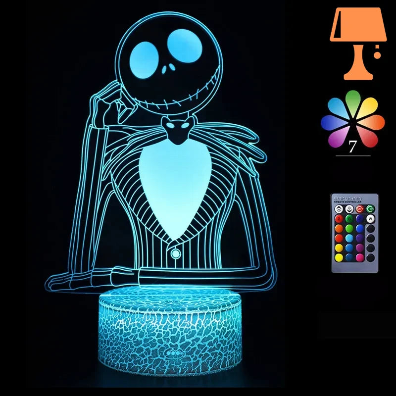 lampe de chevet jack skellington télécommande