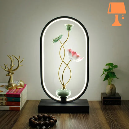 lampe de chevet japandi table