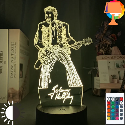 lampe de chevet johnny hallyday avec télécommande