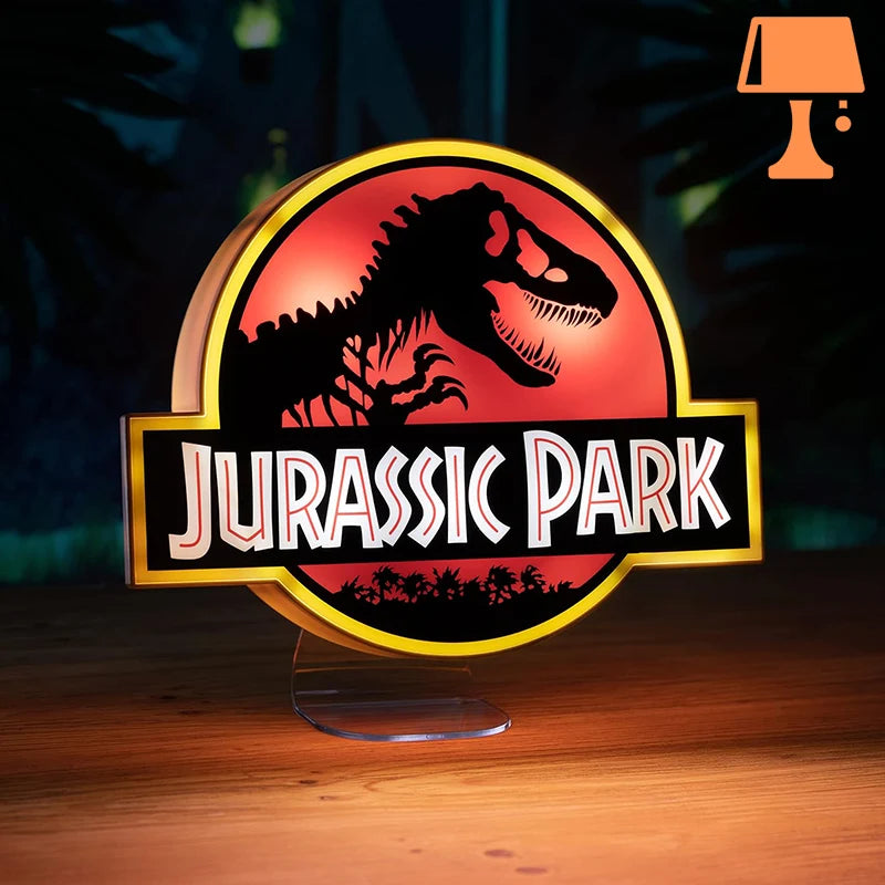 lampe de chevet jurassic park allumee