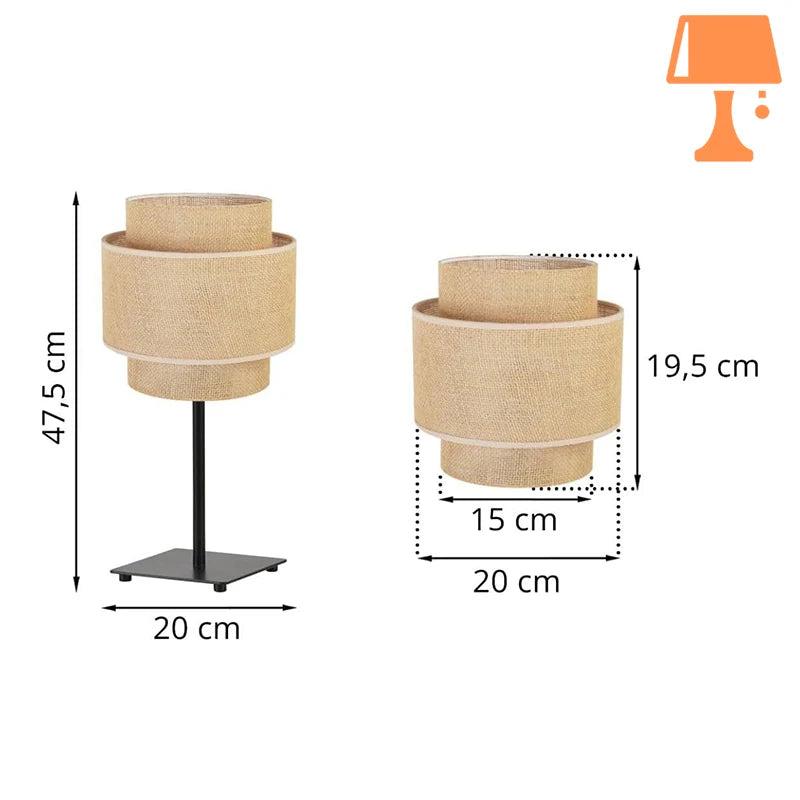 Lampe de Chevet Jute Taille