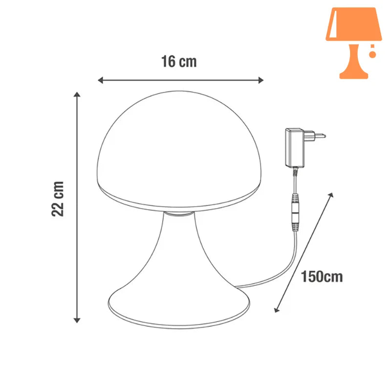 lampe de chevet kinoko mesure