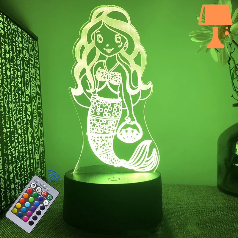 lampe de chevet la petite sirene verte