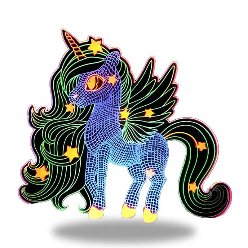 lampe de chevet licorne led multicolore enfant