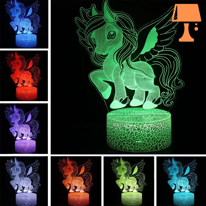 lampe de chevet licorne style 4 ever couleur