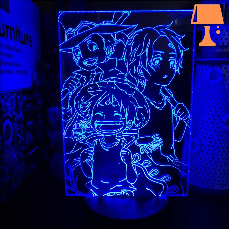 lampe de chevet manga sabo luffy ace