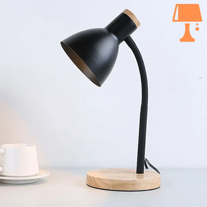 lampe de chevet métal bois noir