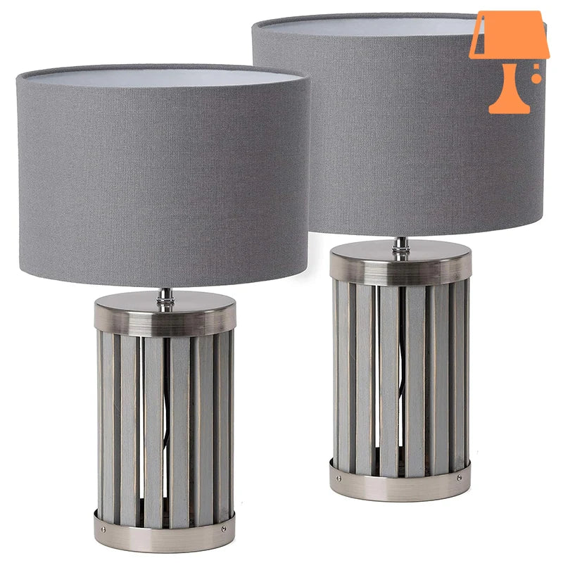 lampe chevet pied métal gris design