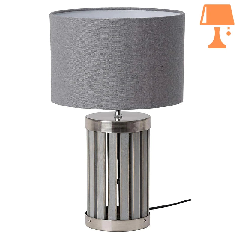 lampe chevet pied métal gris originale