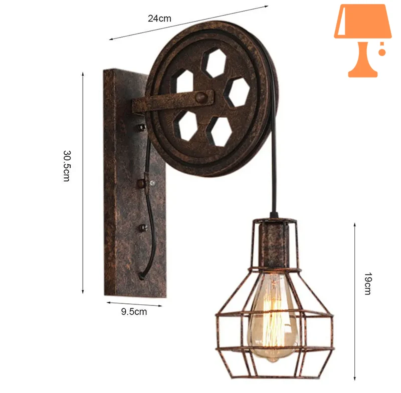 lampe de chevet mur rouille