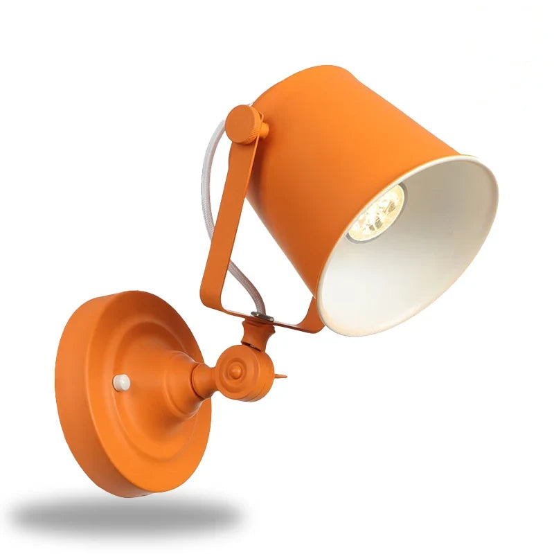 lampe de chevet murale orange annee 70