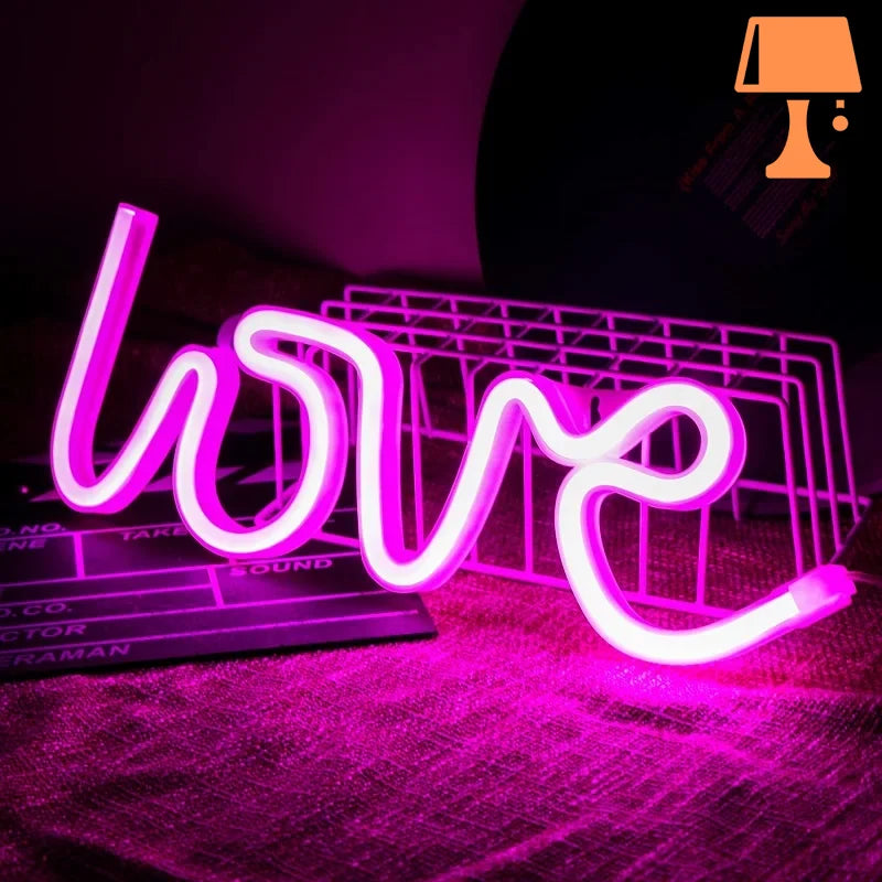 lampe de chevet néon love