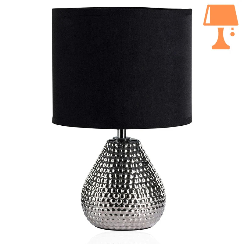 lampe de chevet noir et argent design