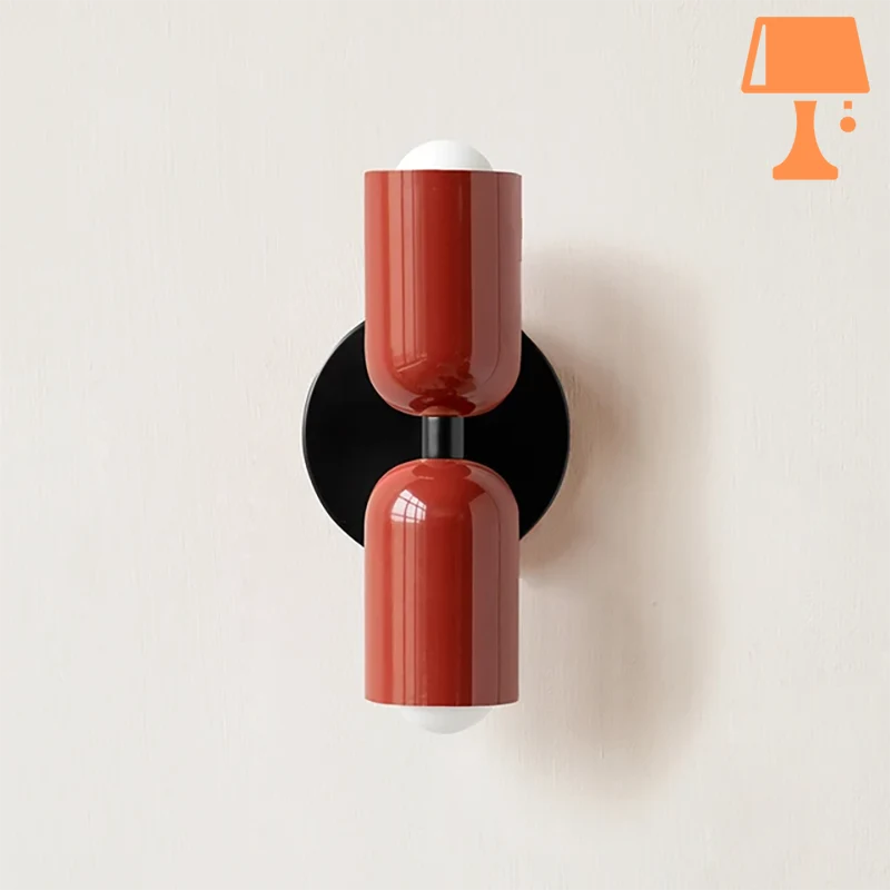 Lampe de Chevet Noir et Rouge Design