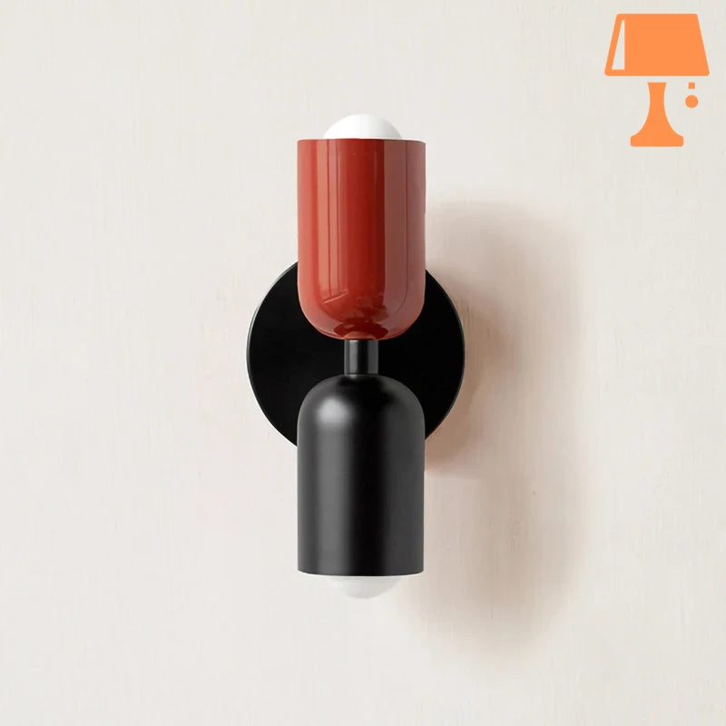 Lampe de Chevet Noir et Rouge Originale