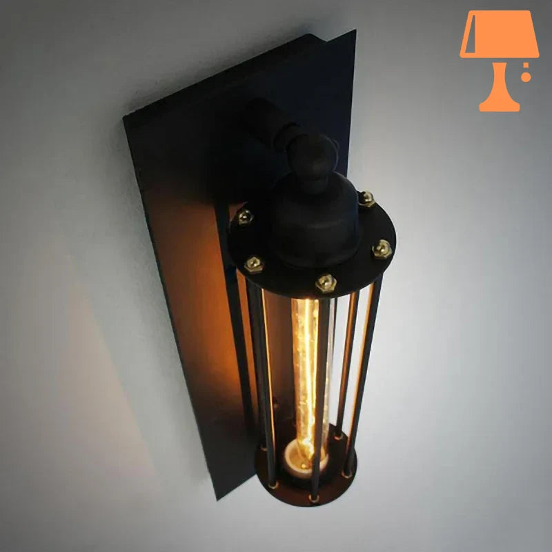 lampe de chevet noir industriel murale