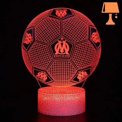 lampe de chevet olympique de marseille rouge