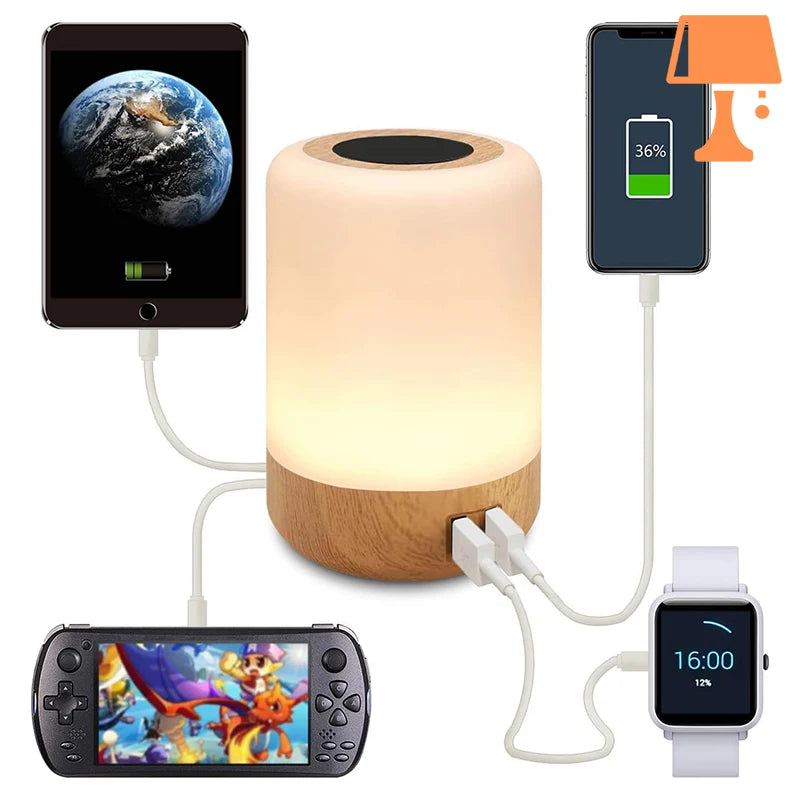 lampe de chevet one touch avec port usb