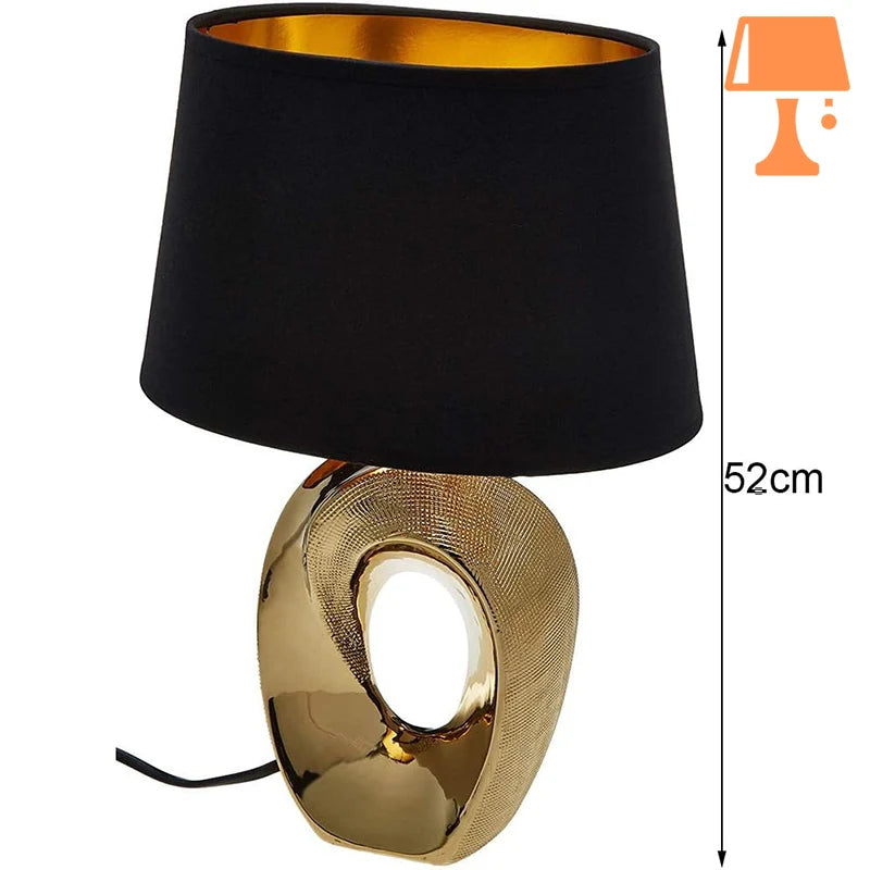 lampe de chevet or et noir mesure