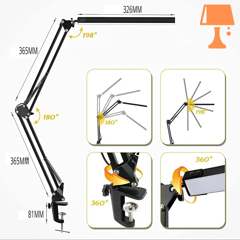 lampe de chevet orientable rotatif