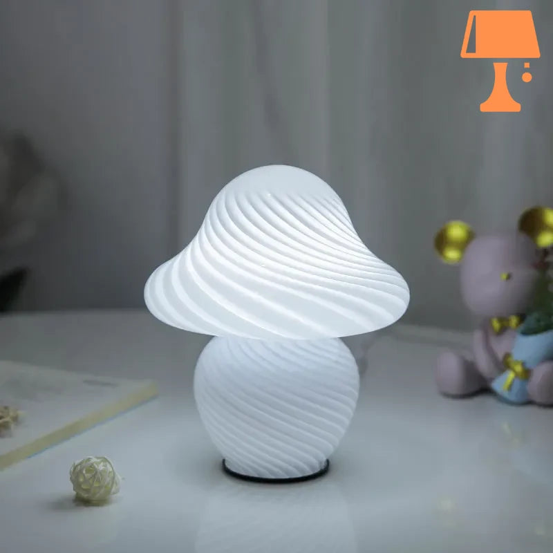 lampe de chevet champignon blanc blanc