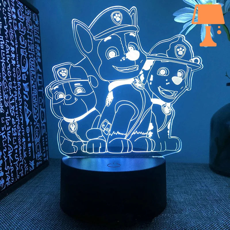 lampe de chevet pat patrouille enfant