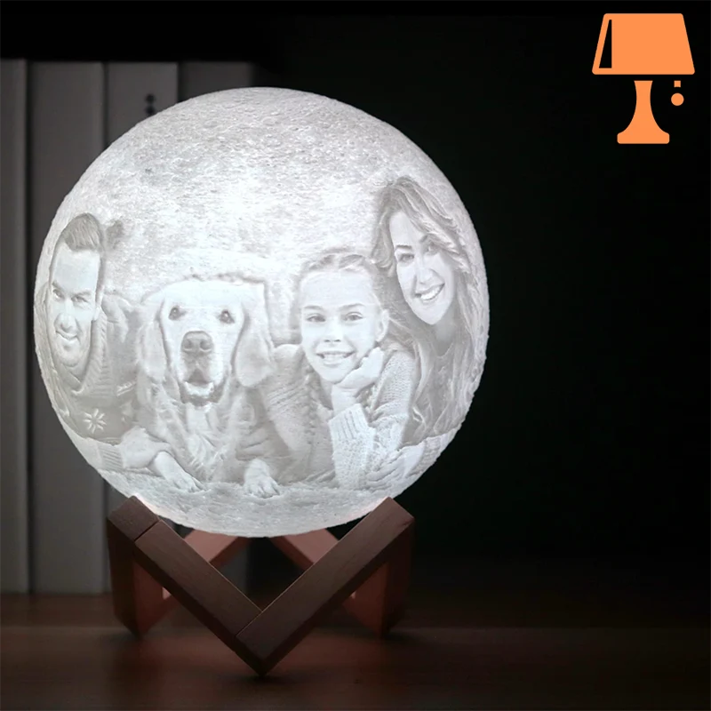 lampe de chevet avec photo personnalisé amoureux