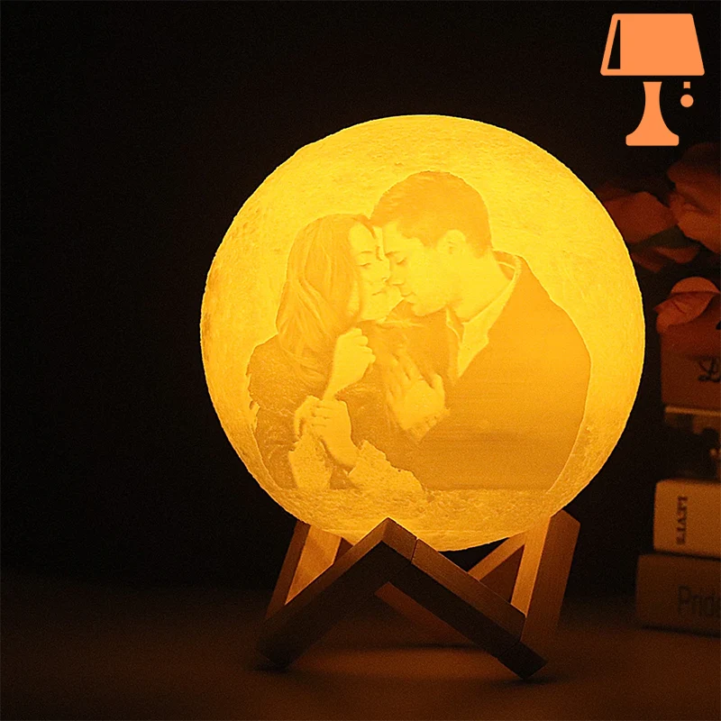 lampe de chevet avec photo personnalisé boule