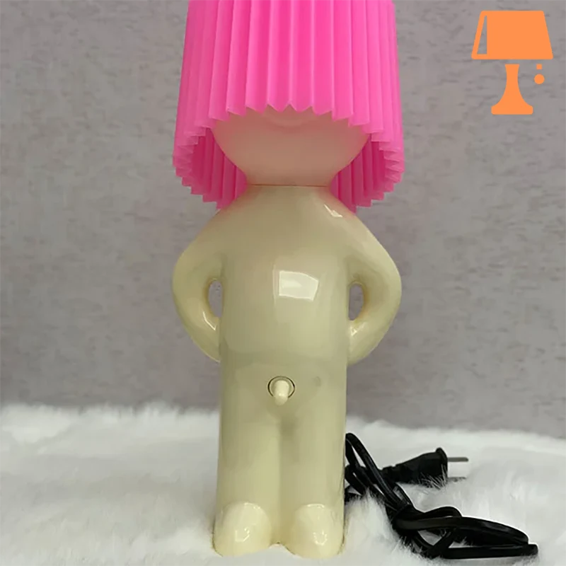 lampe de chevet petit bonhomme rose