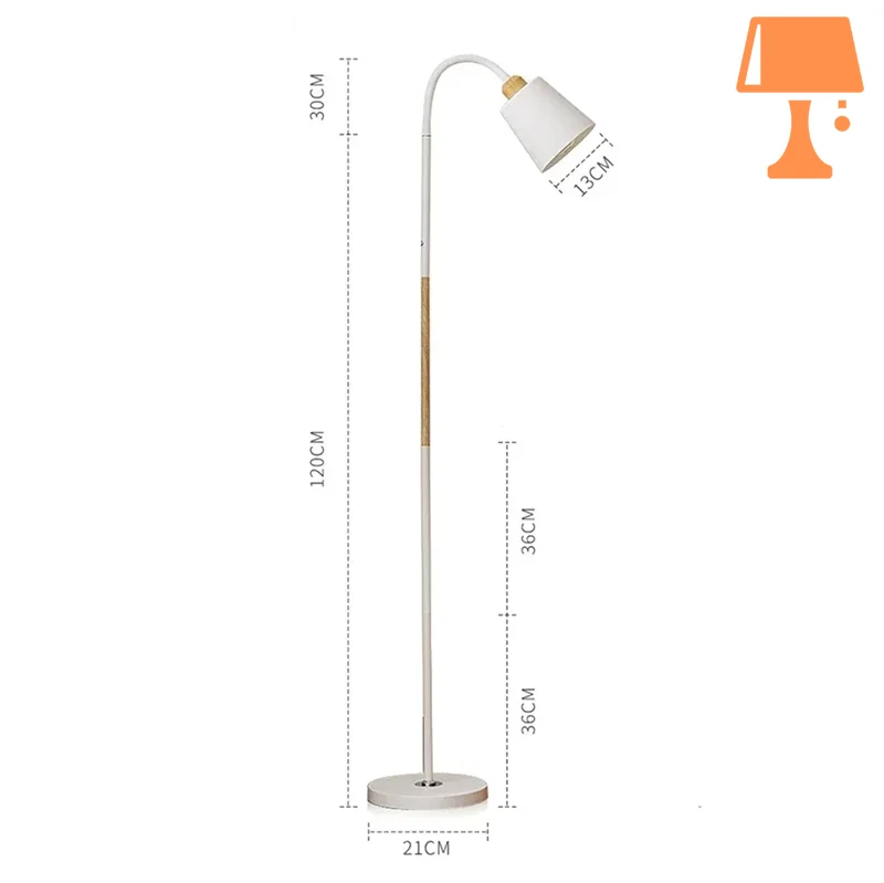 Lampe de Chevet Pied Métal Blanc Mesure