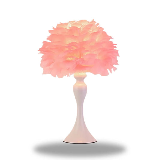 lampe de chevet plume rose
