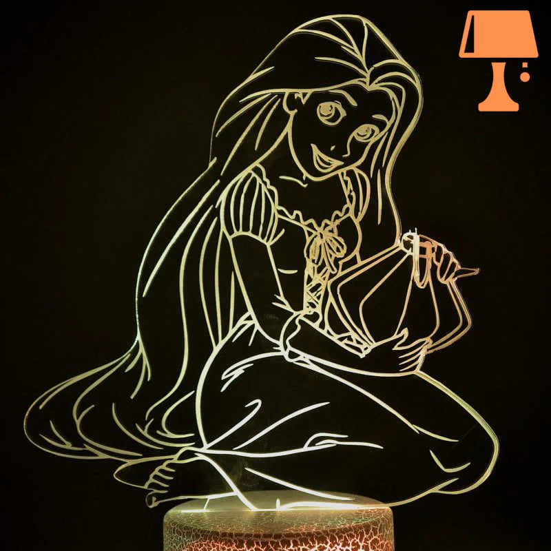 lampe de chevet raiponce jaune