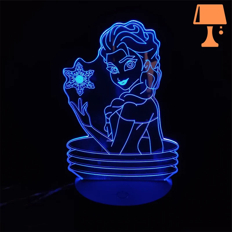 lampe de chevet reine des neiges 2 bleu