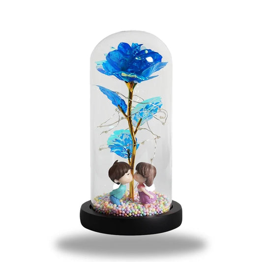 lampe de chevet rose fleur bleue