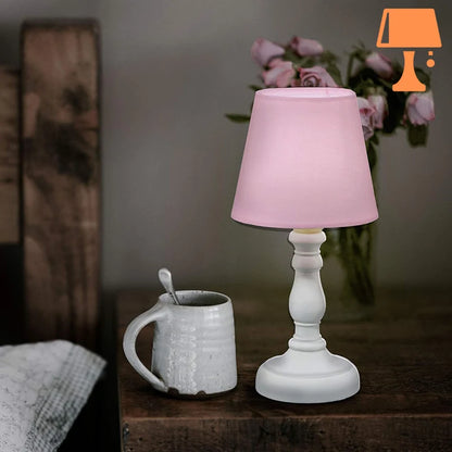 lampe de chevet rose fushia table