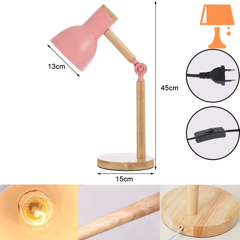 lampe de chevet rose pale mesure