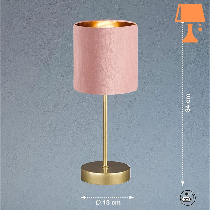 lampe de chevet rose poudré mesure