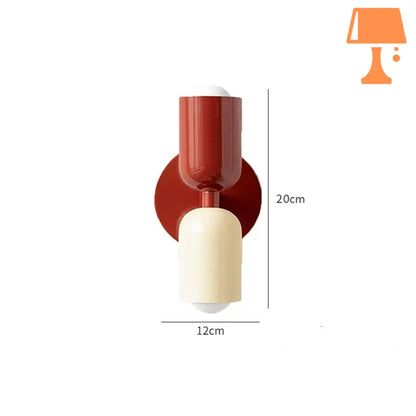 lampe de chevet rouge et blanc mesure