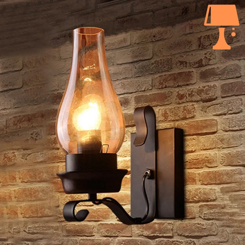 lampe de chevet rustique mur