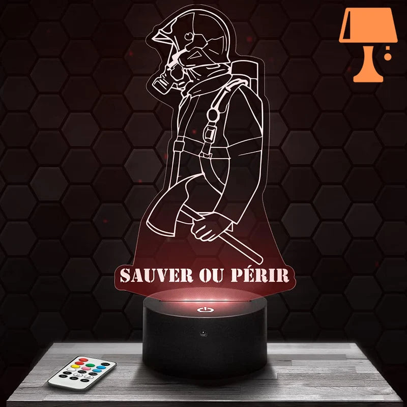 lampe de chevet sapeur pompier noir