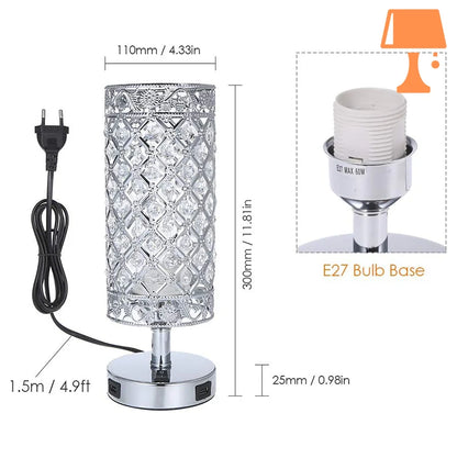 lampe de chevet avec strass mesure