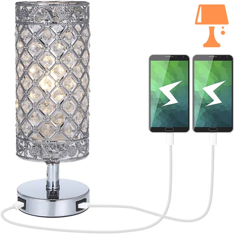 lampe de chevet avec strass usb