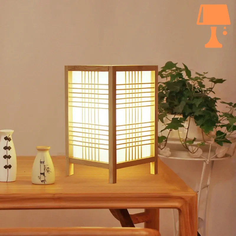 lampe de chevet style japonais table