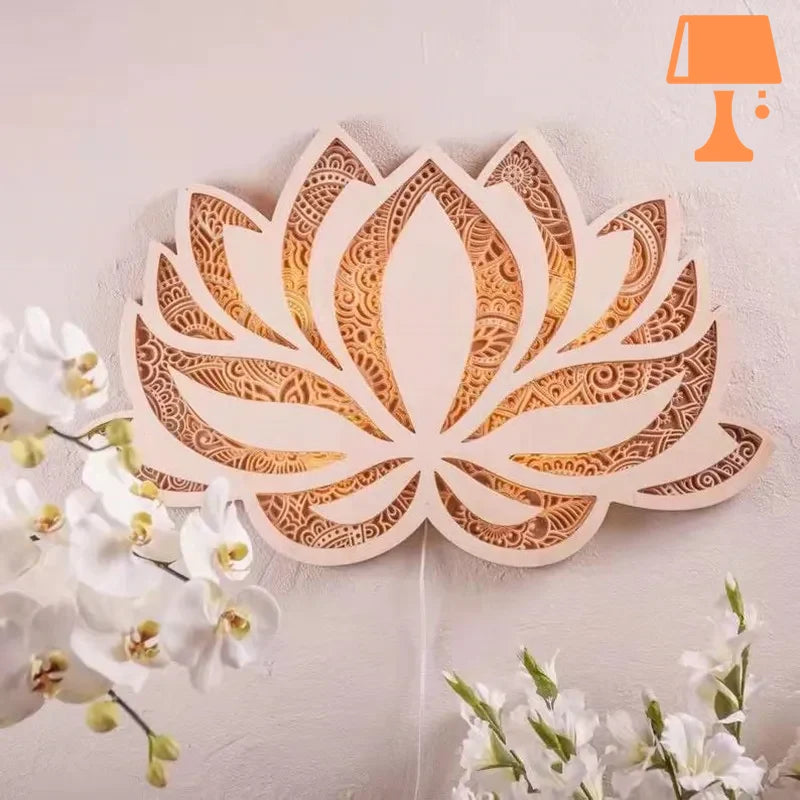 lampe de chevet style zen fleur de lotus